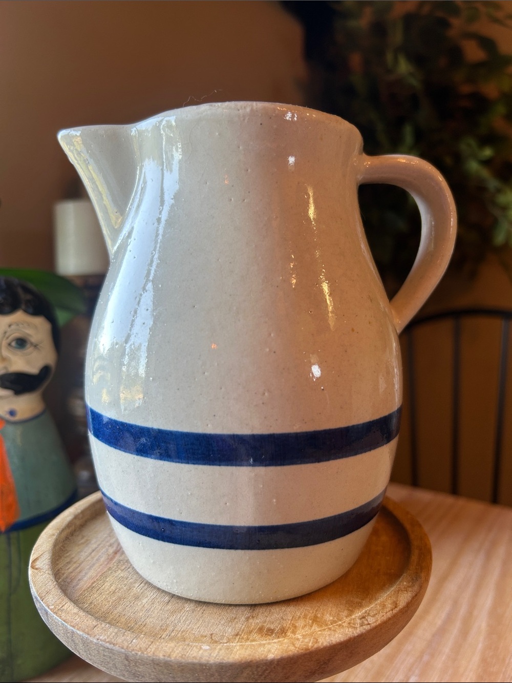 Vintage Robinson Ransbottom Pottery RRP pitcher from Roseville, Ohio, Stoneware.